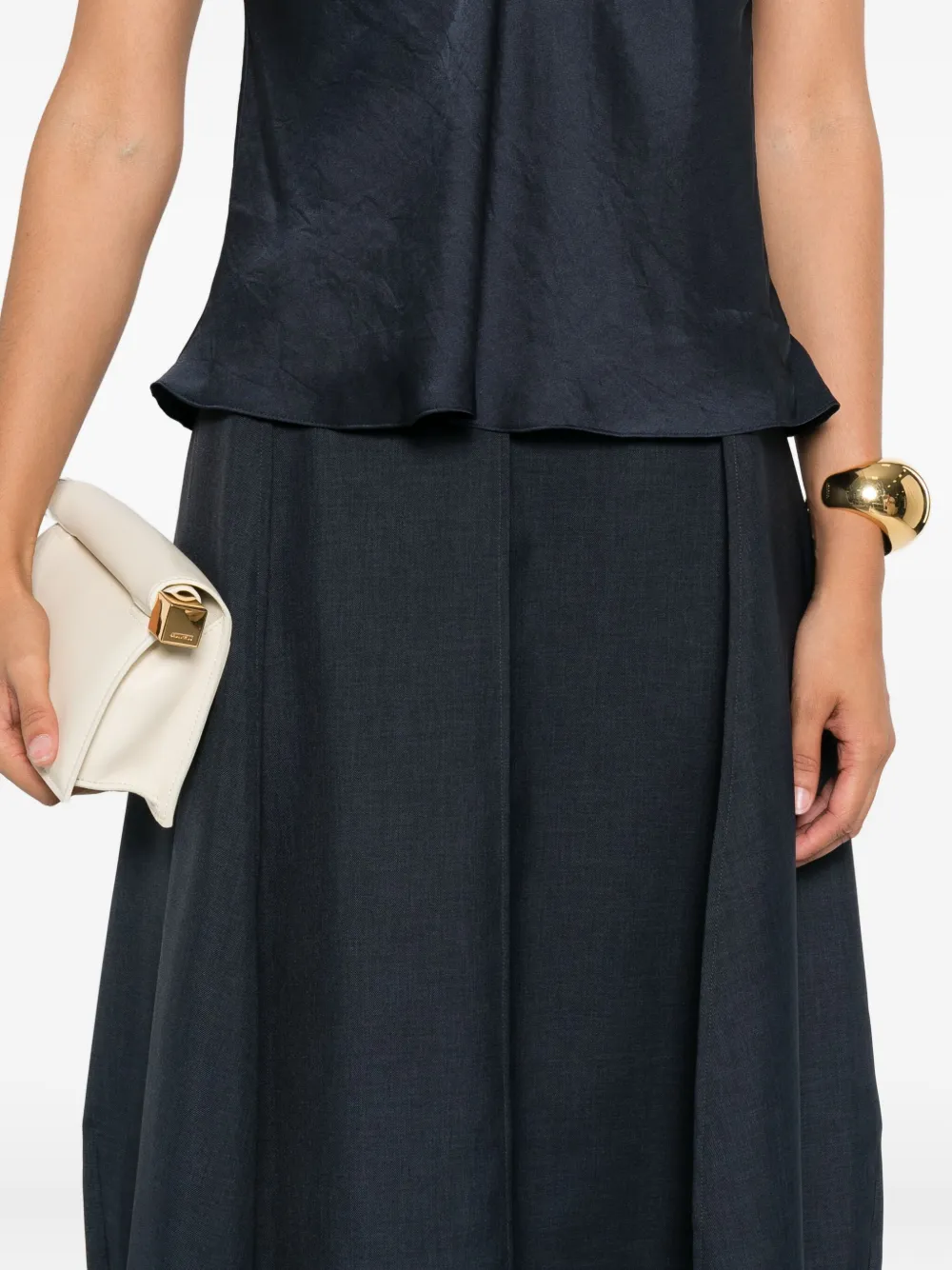 Theory Midi-plooirok Blauw