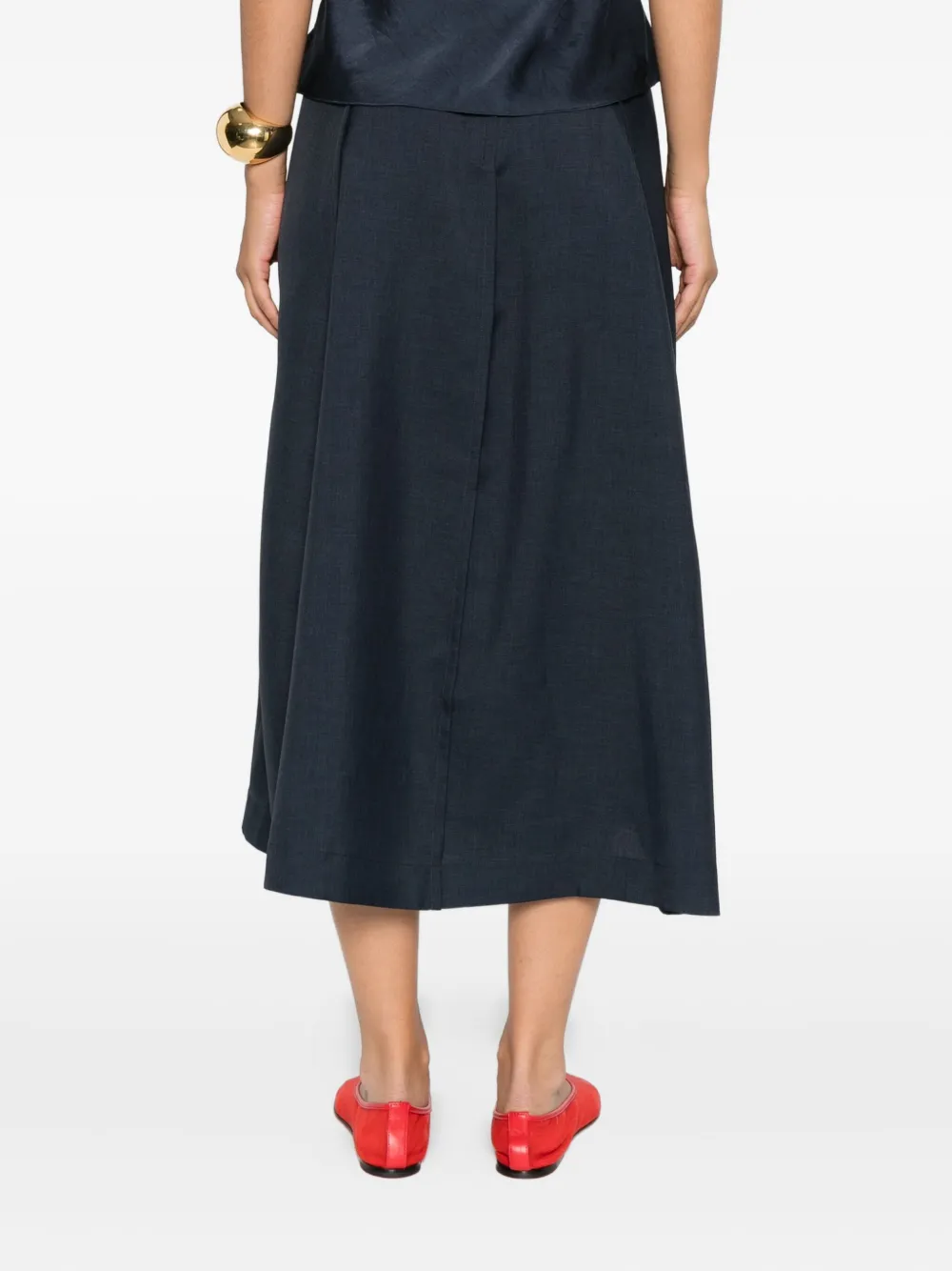 Theory Midi-plooirok Blauw