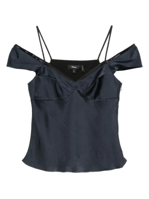 Theory off-shoulder satin top