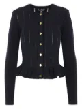 Elisabetta Franchi ribbed-knit peplum cardigan - Black