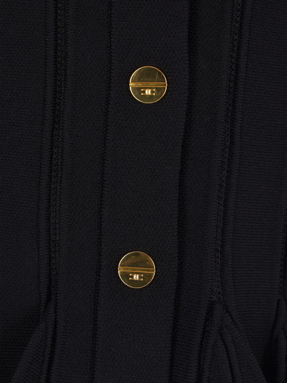 Elisabetta Franchi ribbed-knit peplum cardigan Zwart