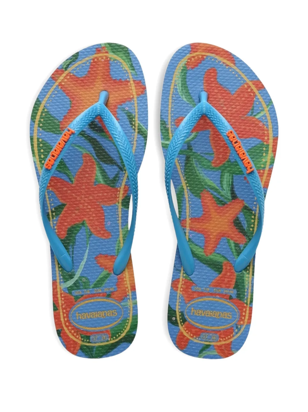 Havaianas Starfish-print Flip-flops In Blue