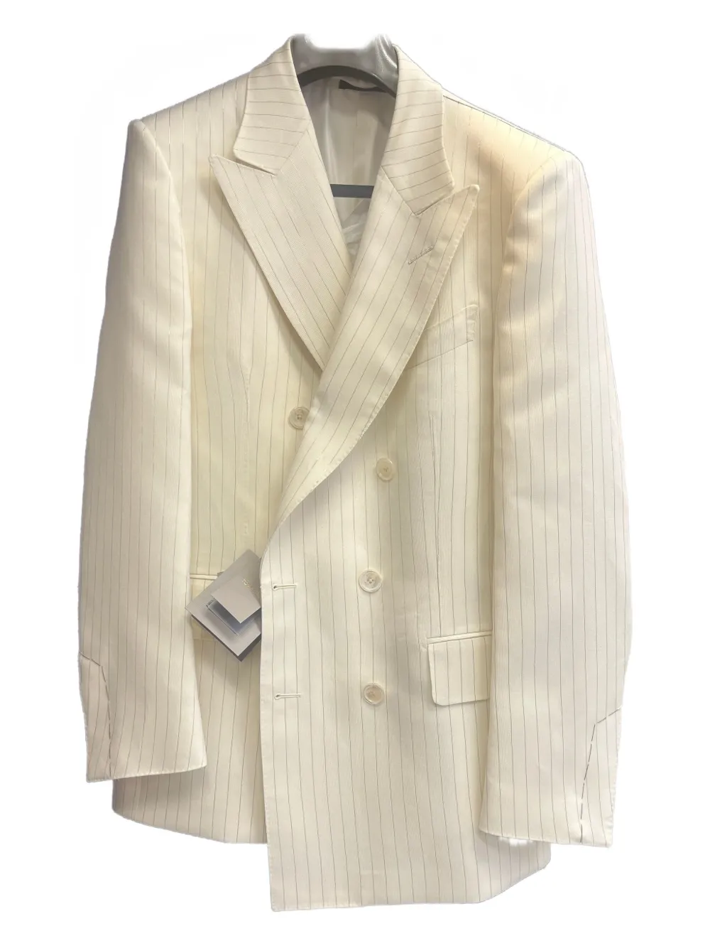 TOM FORD striped double-breasted blazer - Bianco