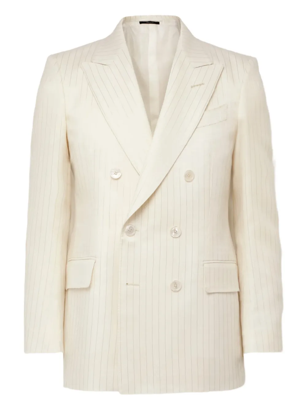 TOM FORD Gestreepte blazer met dubbele rij knopen Wit