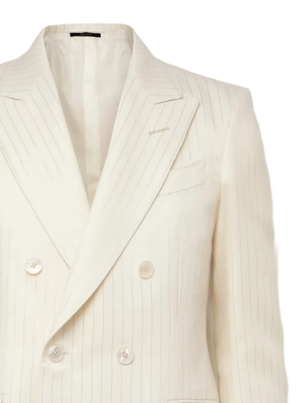 TOM FORD Gestreepte blazer met dubbele rij knopen Wit
