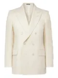 TOM FORD striped double-breasted blazer - White