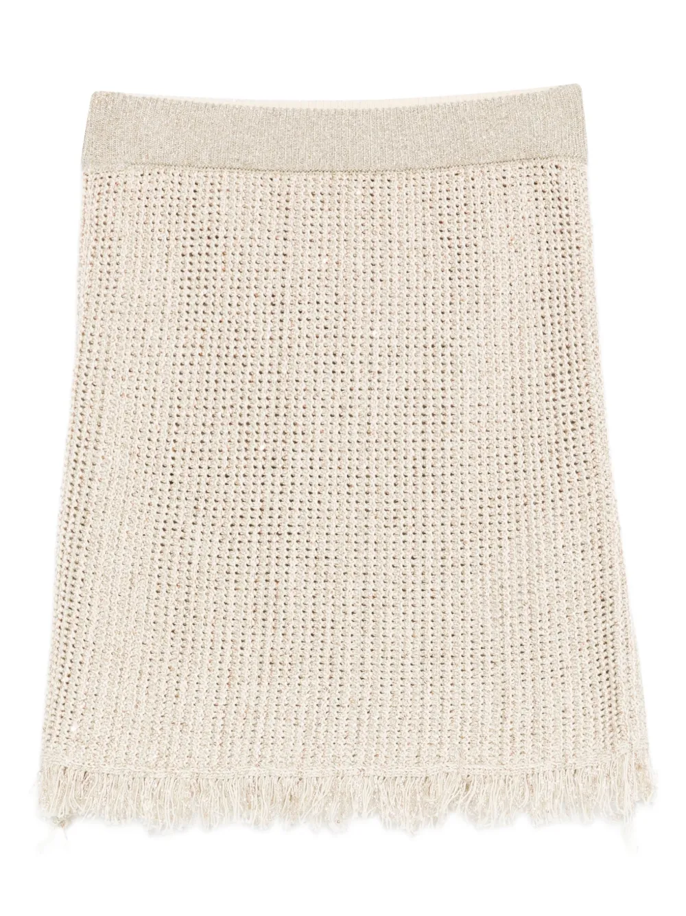 fringed knitted skirt