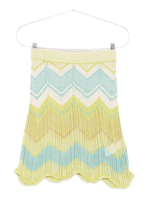 Akep chevron-pattern scalloped skirt