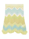 Akep chevron-pattern scalloped skirt - Green