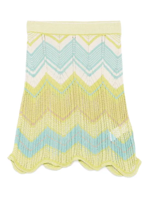 Akep chevron-pattern scalloped skirt