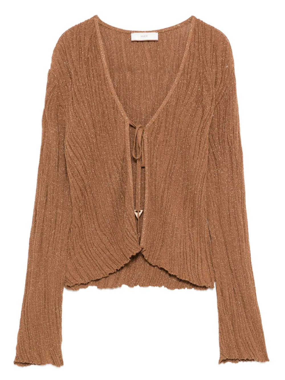 Akep tie-front ribbed cardigan | Brown | Image 1