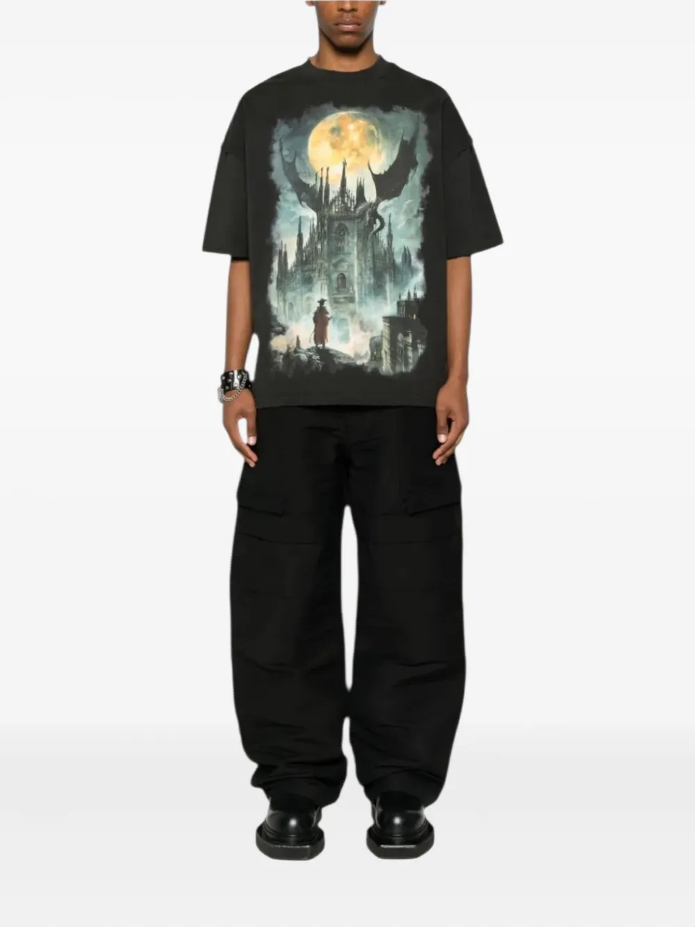 UNTITLED ARTWORKS T-shirt met ronde hals en print - Zwart
