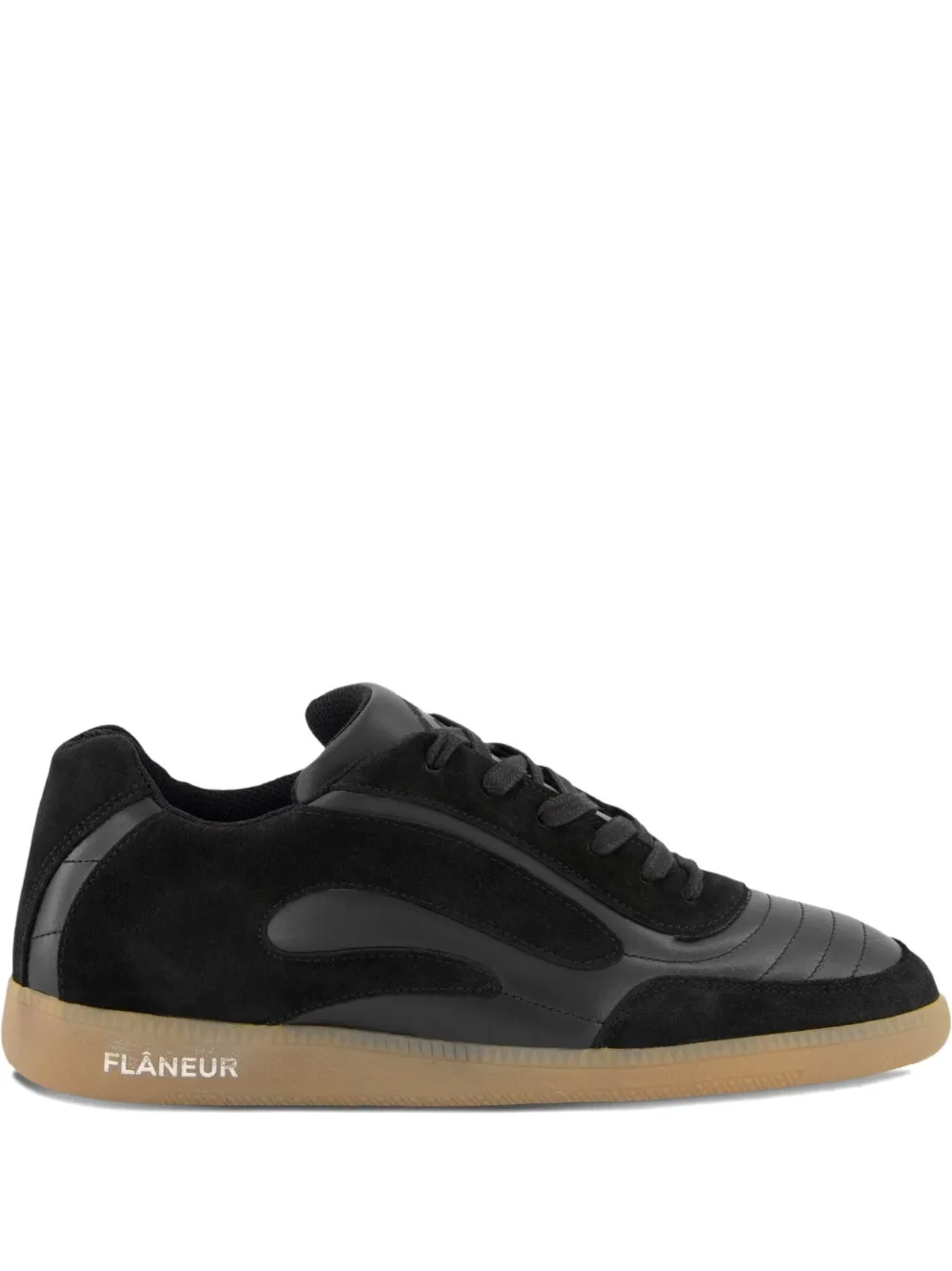 FLÂNEUR leather suede low-top sneakers Black
