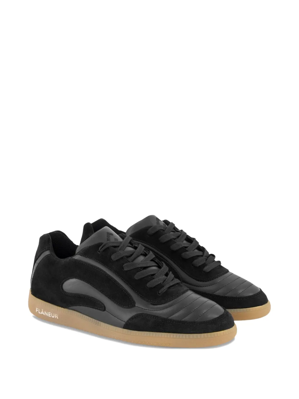 FLÂNEUR leather suede low-top sneakers Black