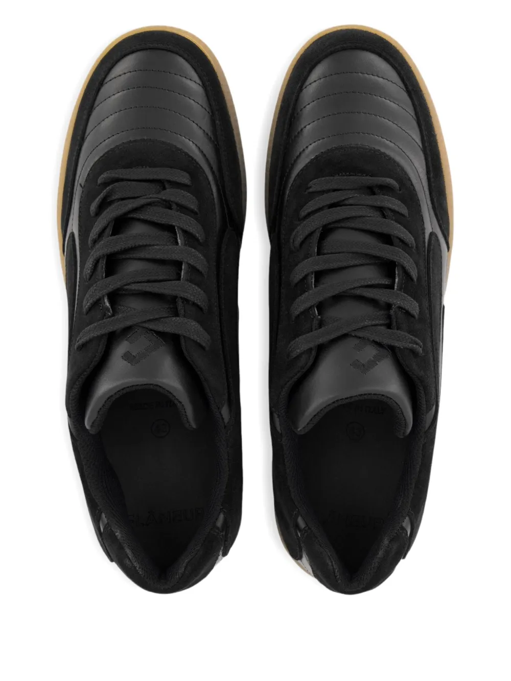 FLÂNEUR leather suede low-top sneakers Black