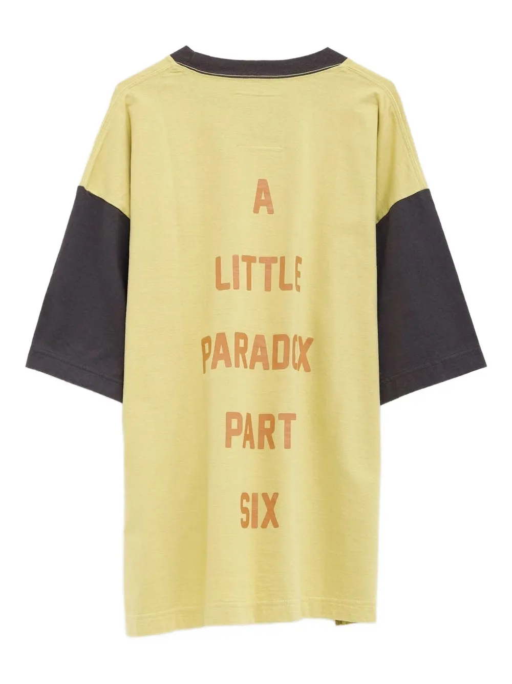 Maison MIHARA YASUHIRO Smily Face print contrast-sleeve T-shirt Geel