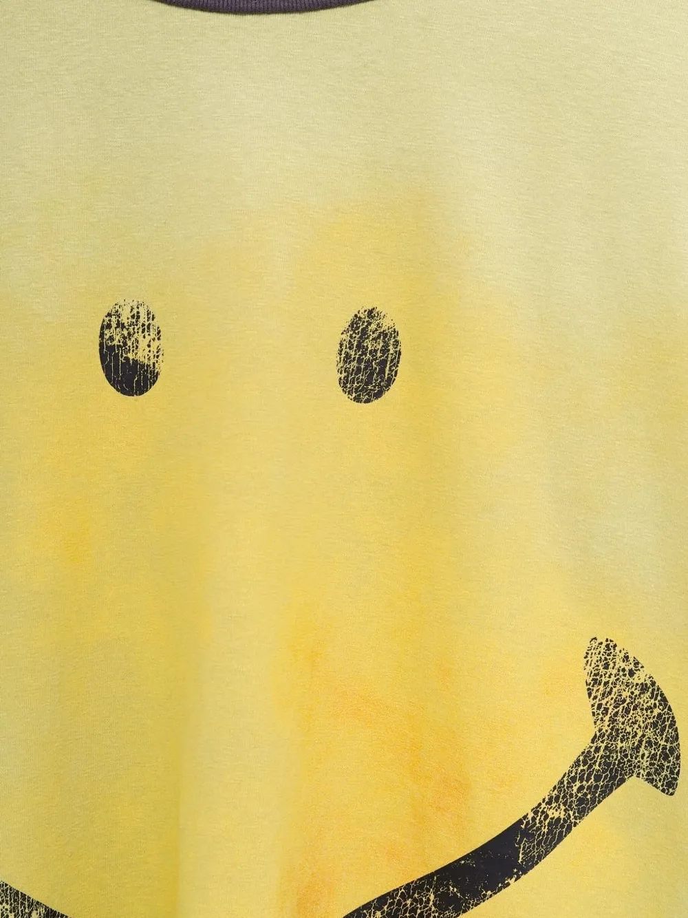 Maison MIHARA YASUHIRO Smily Face print contrast-sleeve T-shirt Geel