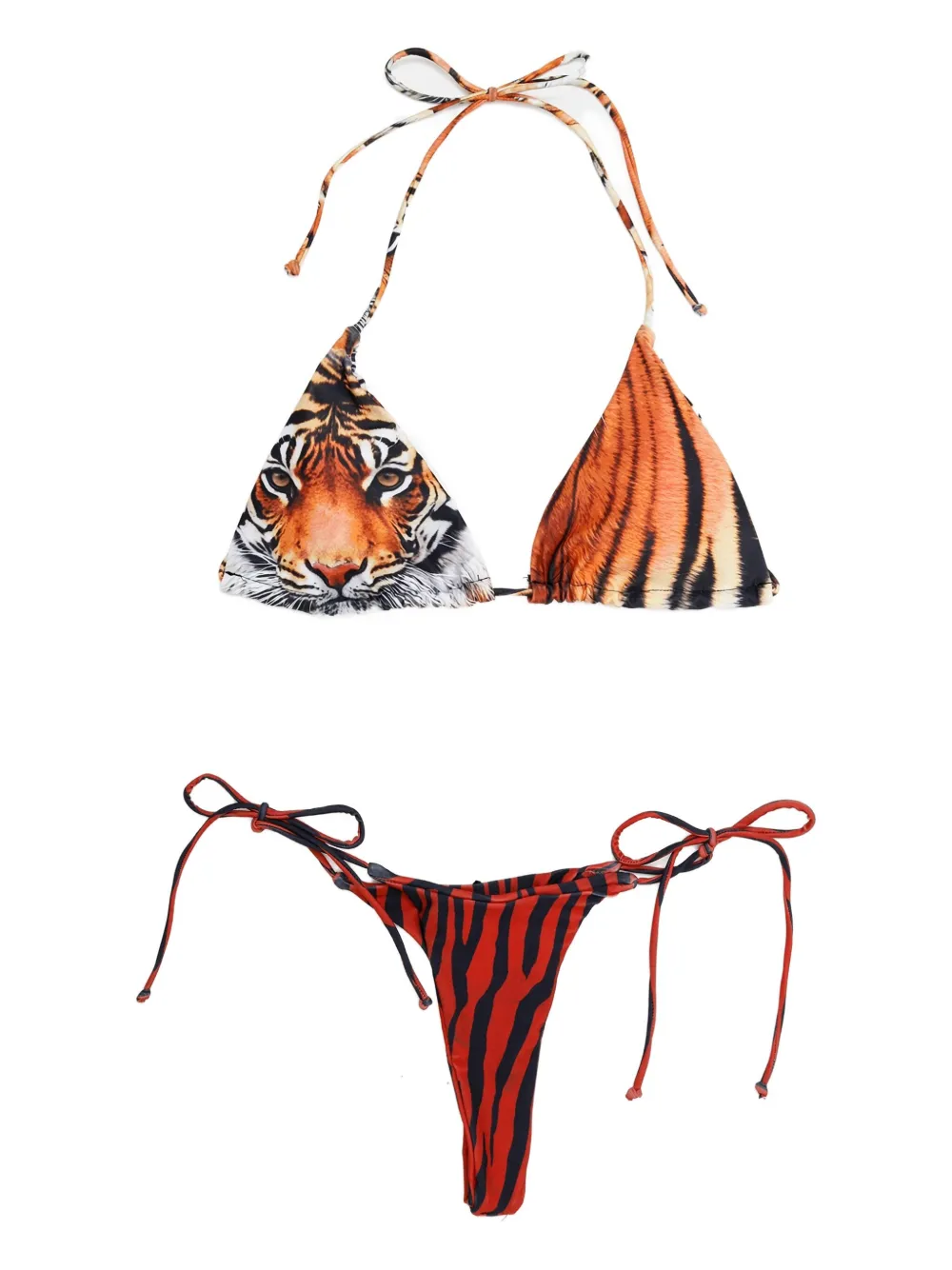 Niihai Tiger-print Triangle Bikini