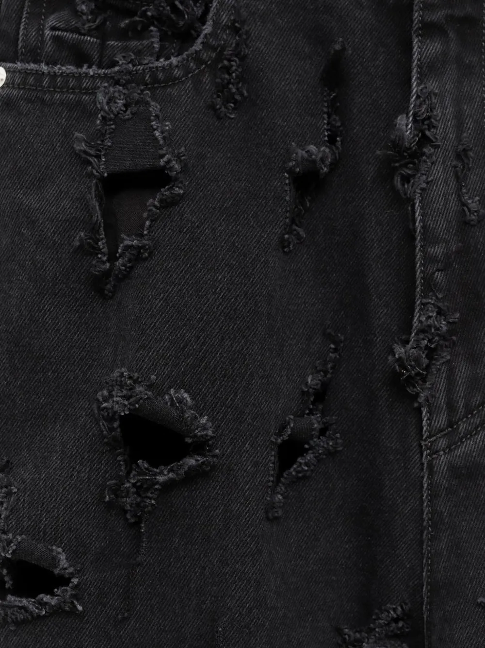 Matiéres Distressed-effect Jeans In Black