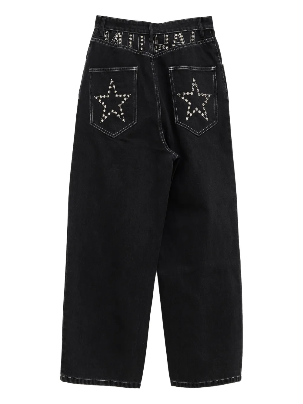NIIHAI Baggy jeans met studs - Zwart