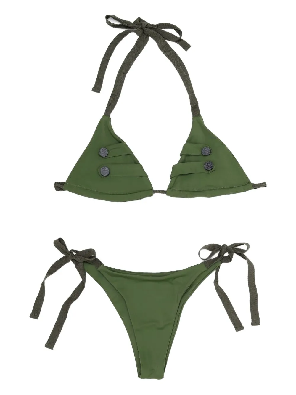 Uniform button-detail bikini