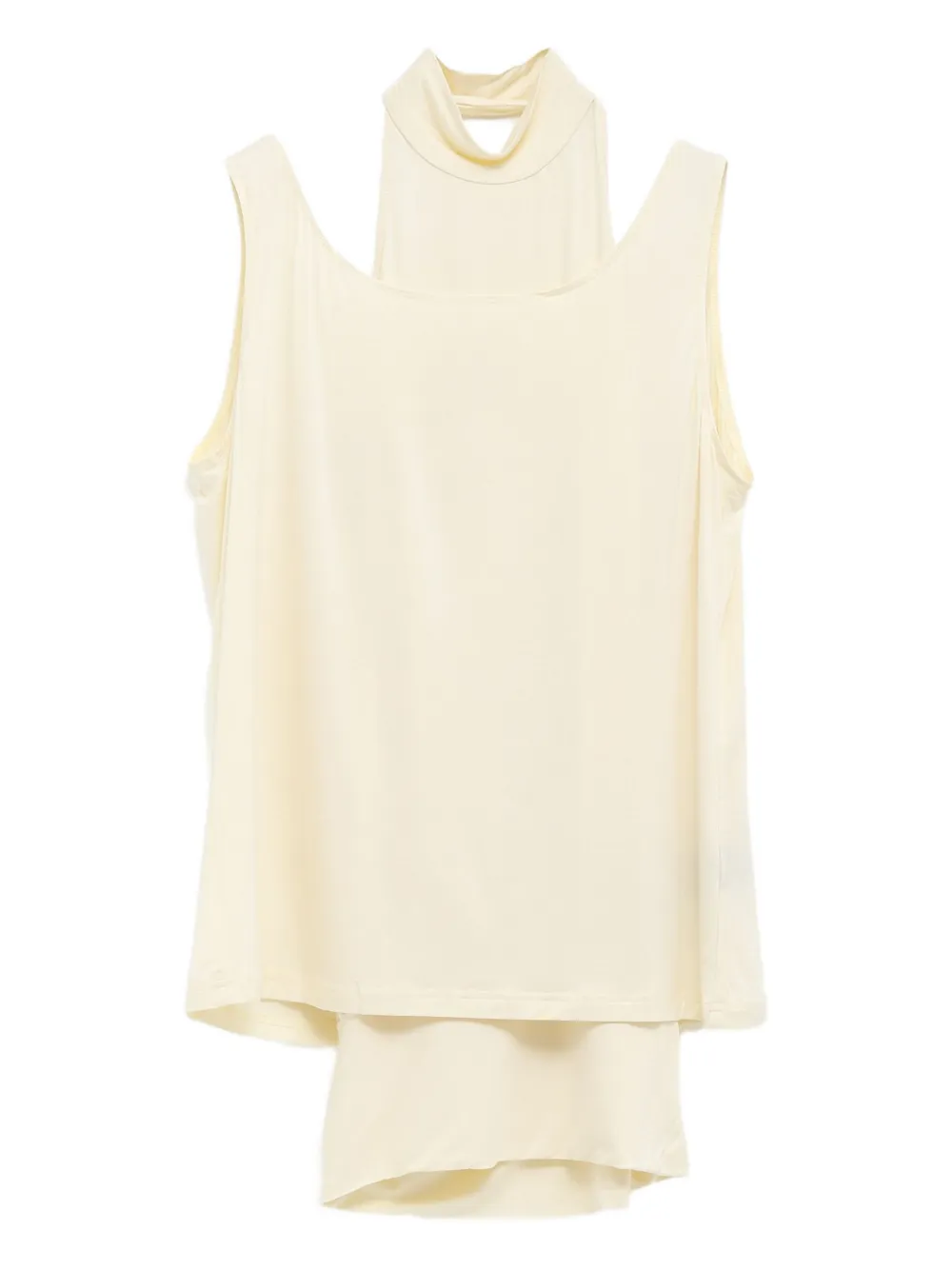 double-layered halter-neck mini dress