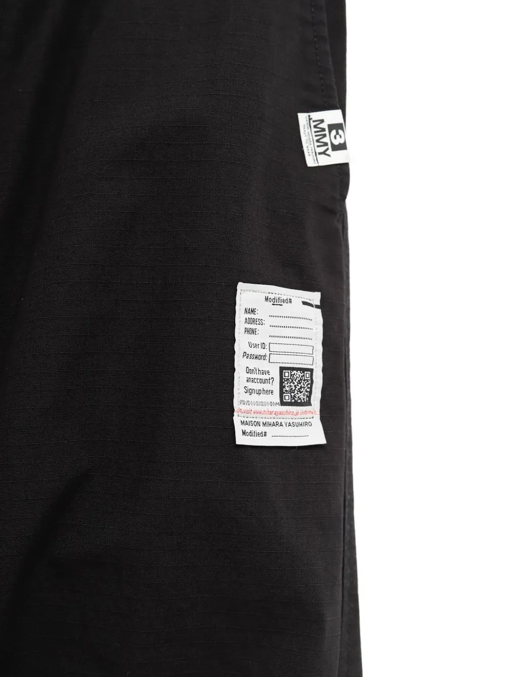 Maison MIHARA YASUHIRO patch-pocket ripstop trousers Zwart