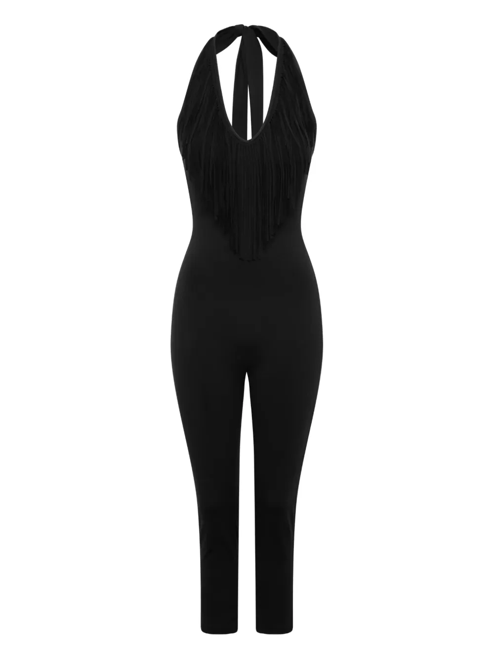 fringed halterneck jumpsuit