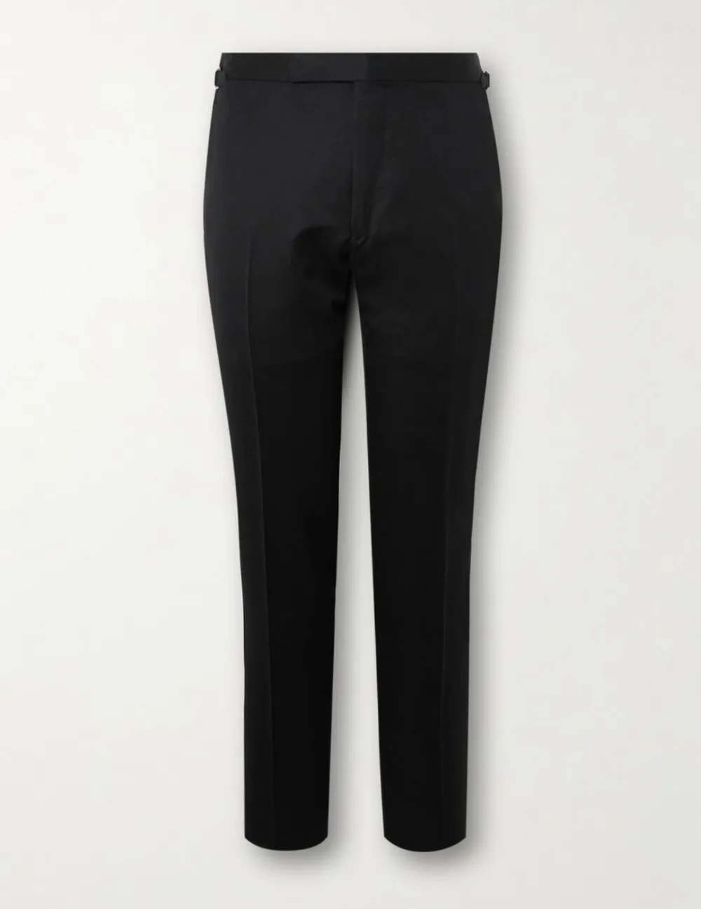 Tom Ford Shelton Slim-fit Tapered Grain De Poudre Wool And Mohair-blend Suit Trousers In Black