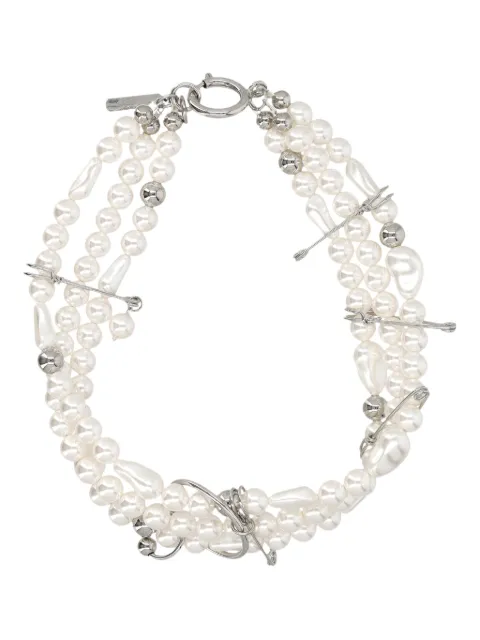 Justine Clenquet pearl-brass choker