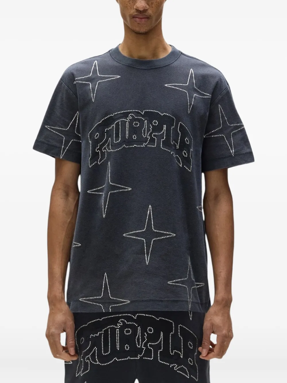 Purple Brand Crystal Star T-shirt Zwart