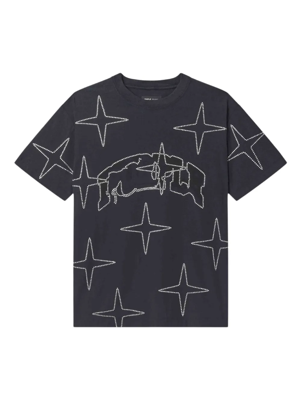 Purple Brand Crystal Star T-shirt Zwart