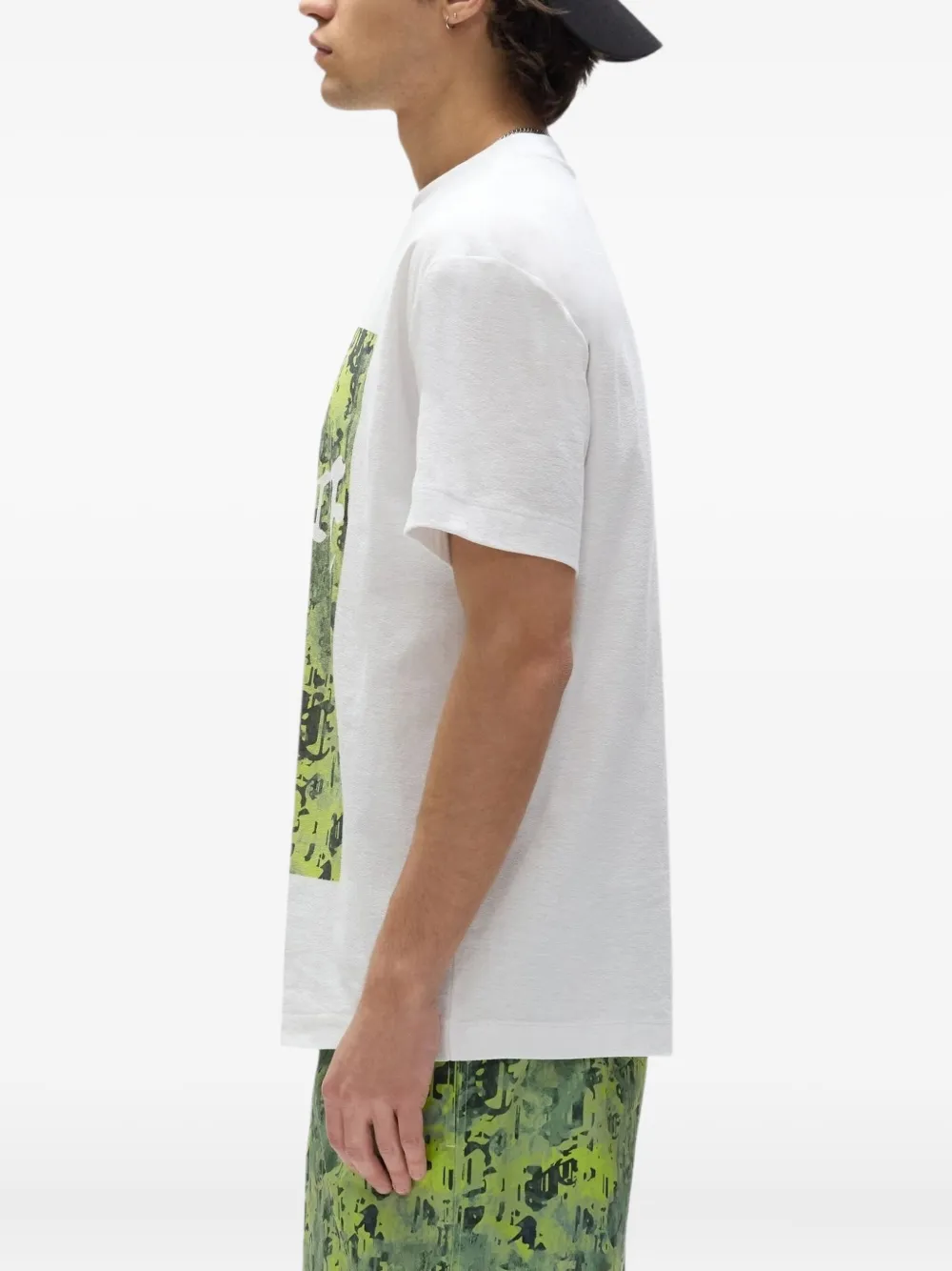 Purple Brand T-shirt met ronde hals en camouflageprint Groen
