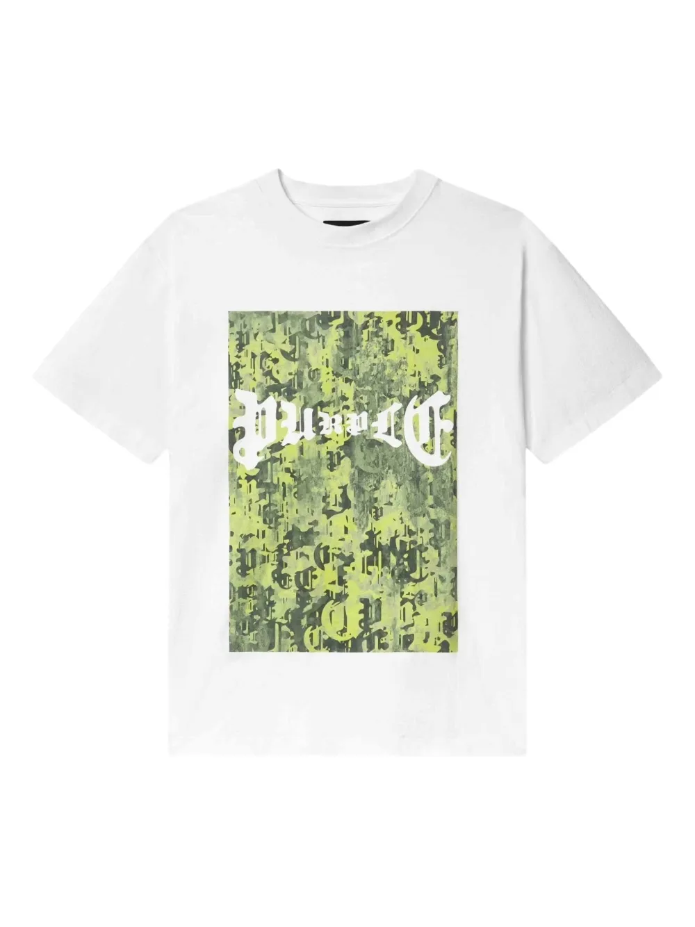 Purple Brand T-shirt met ronde hals en camouflageprint Groen