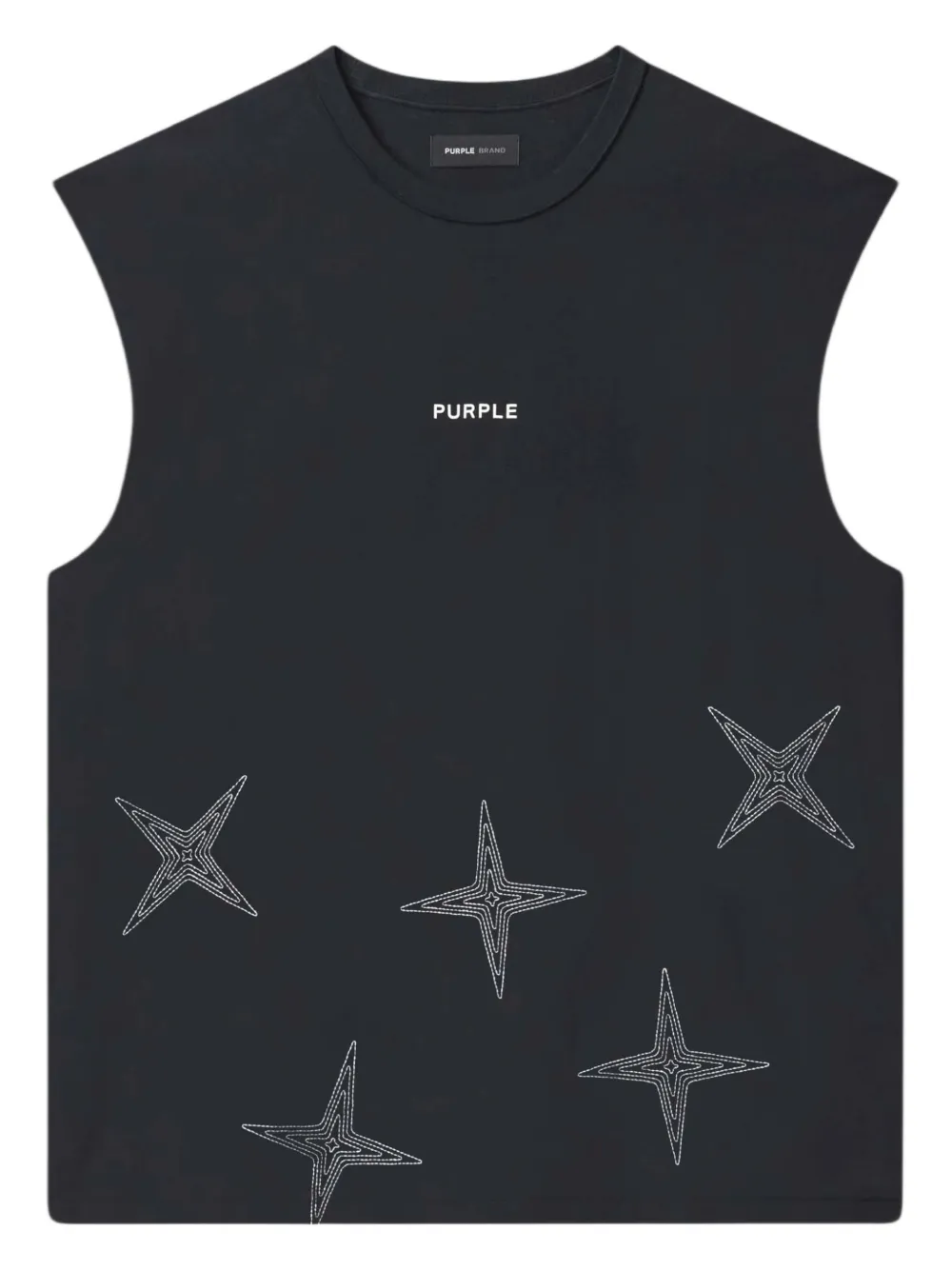 Purple Brand Mouwloze spencer met sterdetail Zwart