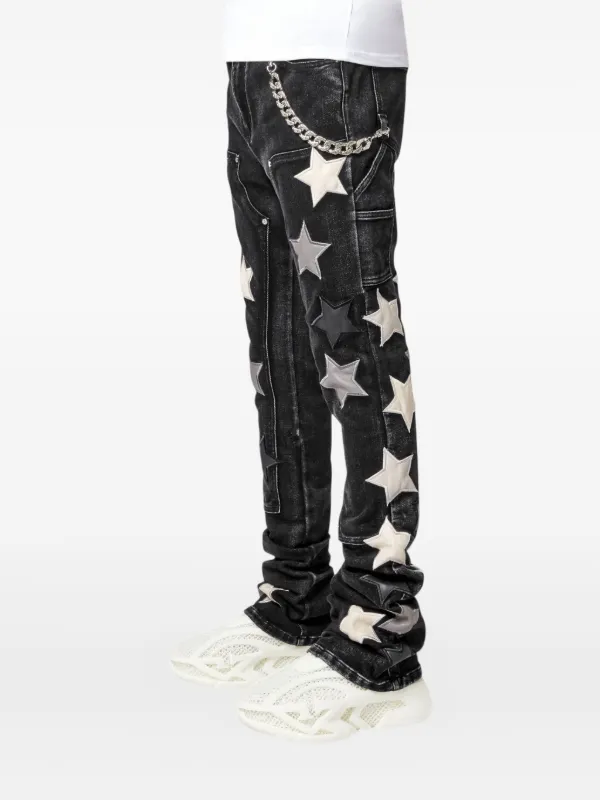 GUAPI スターパッチ ジーンズ | ブラック | FARFETCH JP