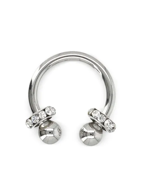Justine Clenquet horseshoe crystal-embellished earrings