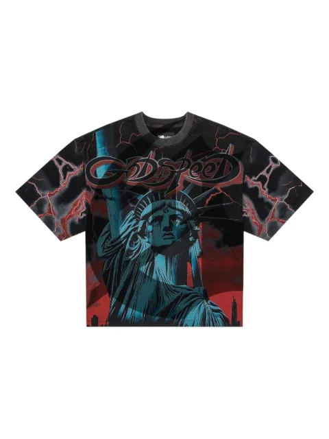 GODSPEED Voltage liberty-statue print T-shirt