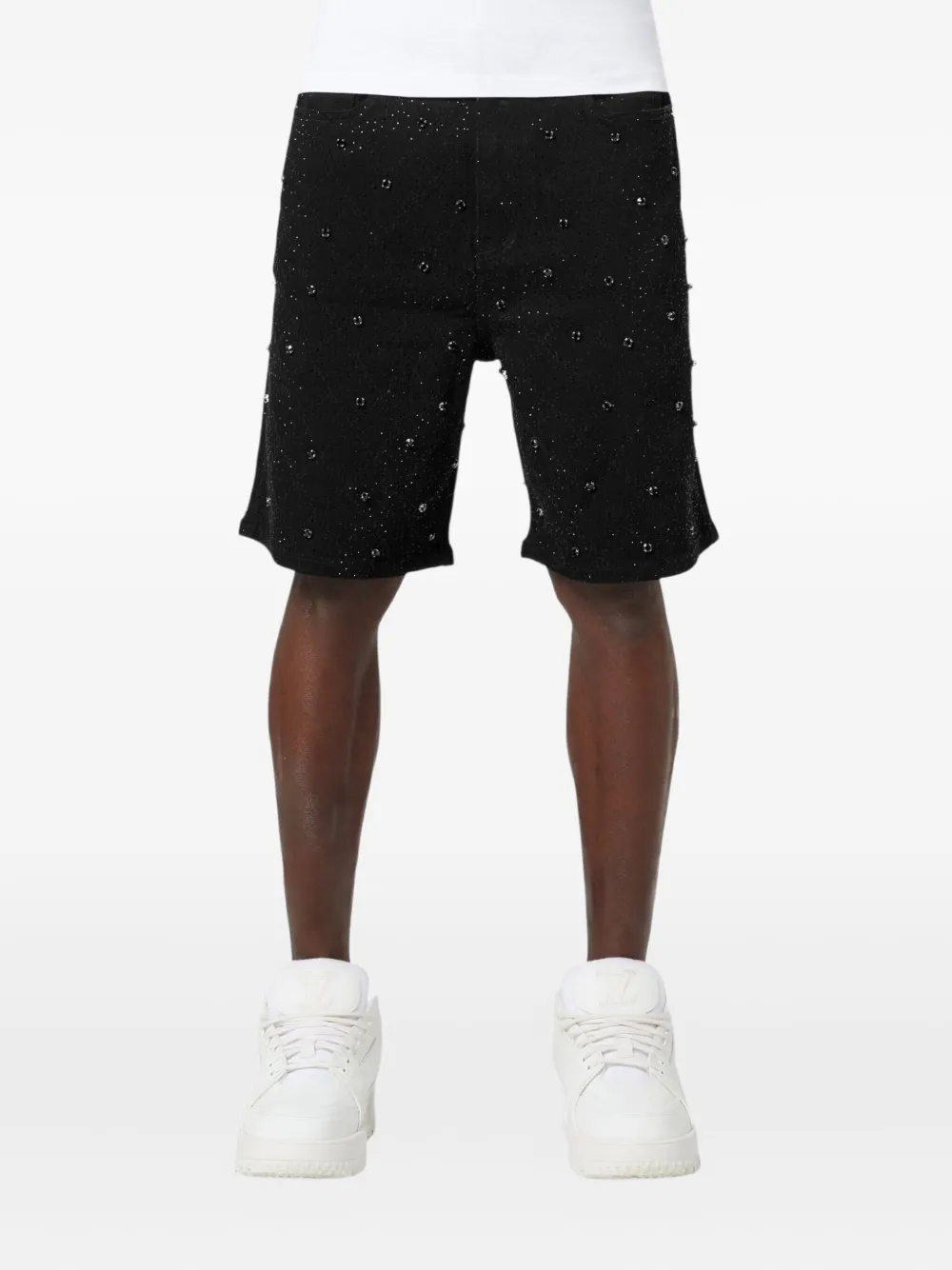 GUAPI embellished denim shorts | Black | Image 1