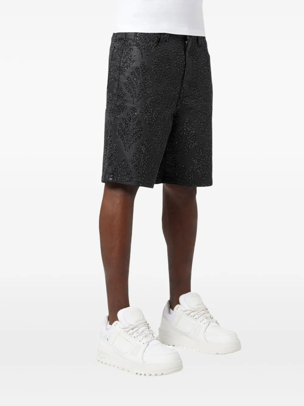 GUAPI Denim shorts verfraaid met kralen - Zwart