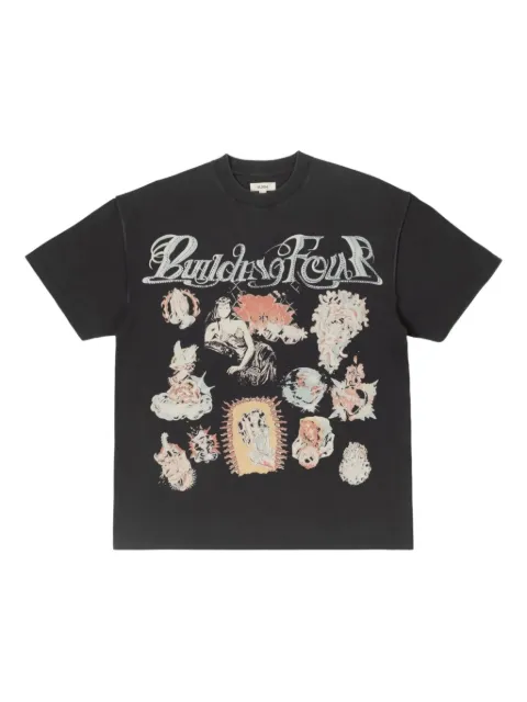 BLDG4 rhinestone-embellished print T-shirt