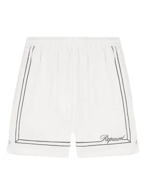 Represent border-embroidered shorts