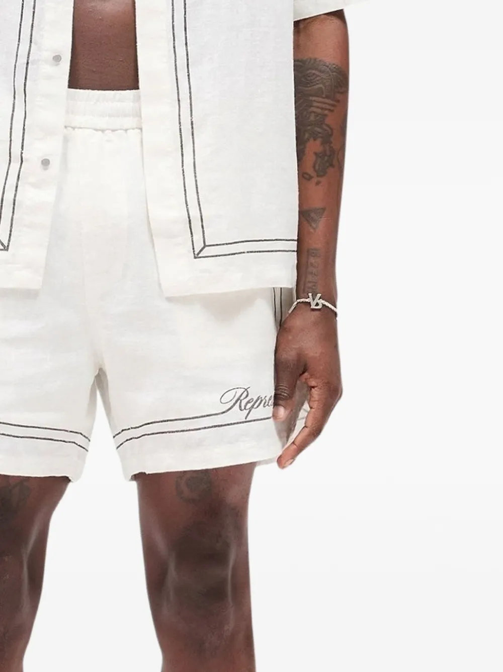 Represent Shorts met geborduurde rand Wit