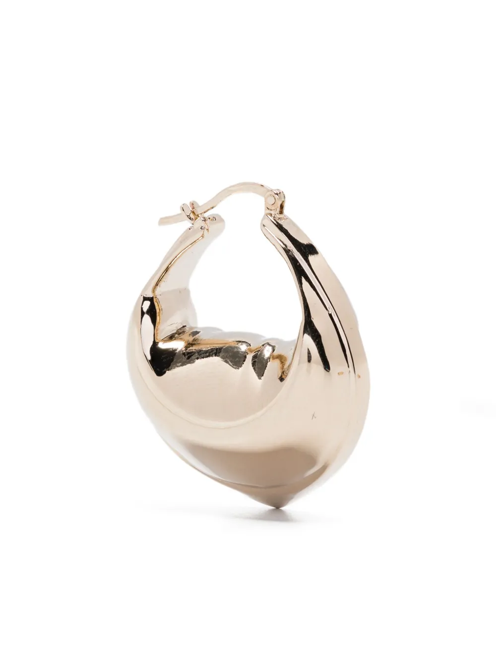 Tortellino curved brass hoop earrings