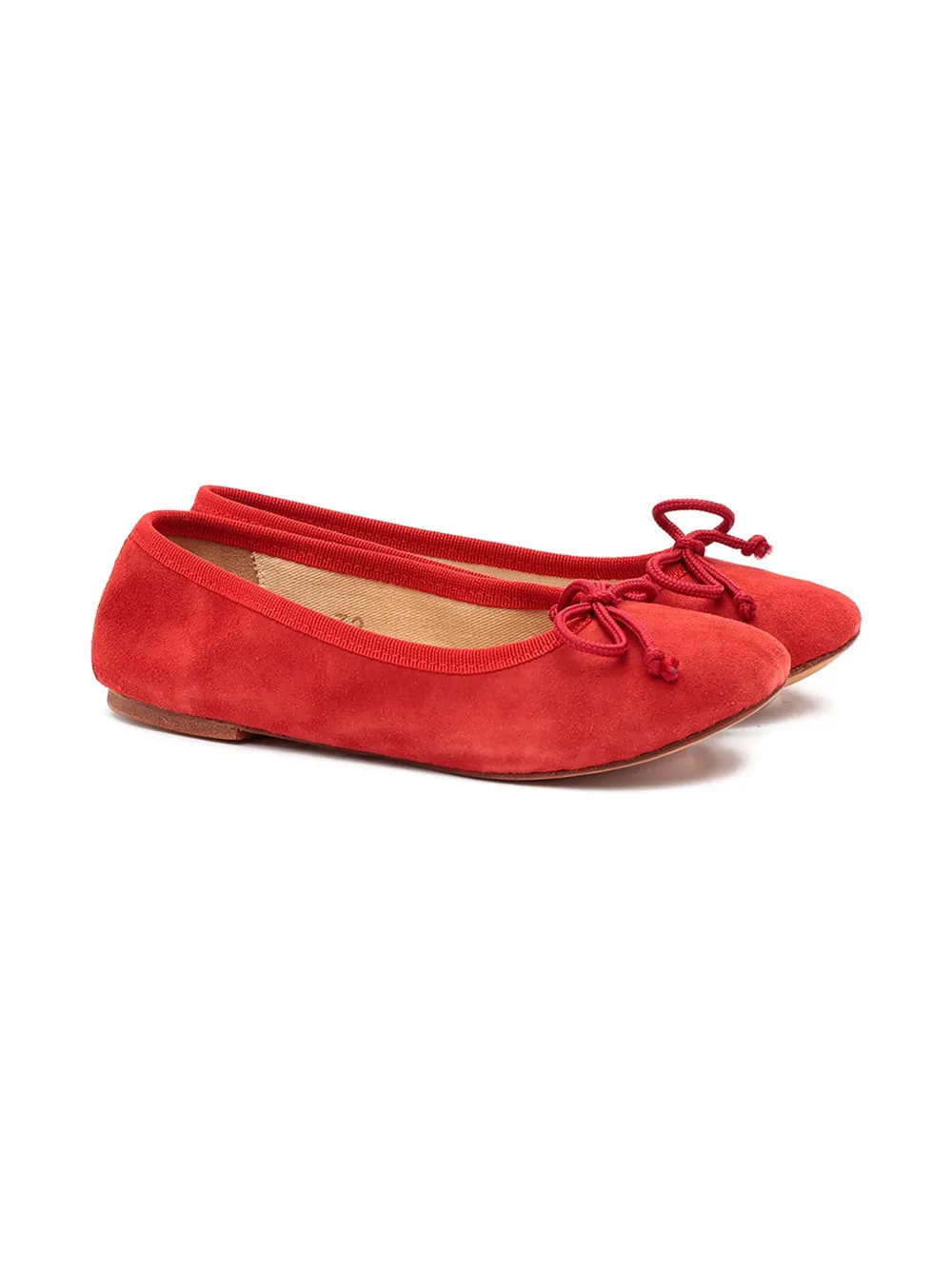 Pèpè bow-detail suede ballerinas Red