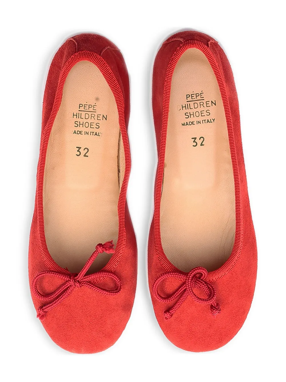 Pèpè Bow-detail Suede Ballerinas In Red