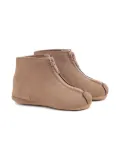 Pèpè zip-front calf leather booties - Brown