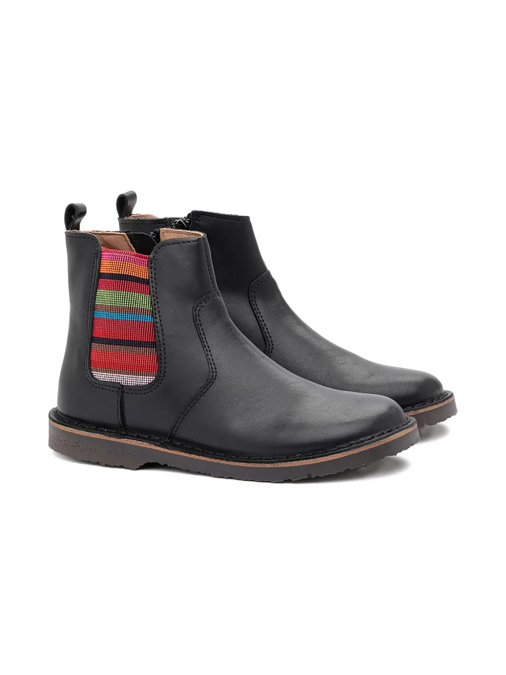 Pèpè Madison elastic-panel leather boots Zwart