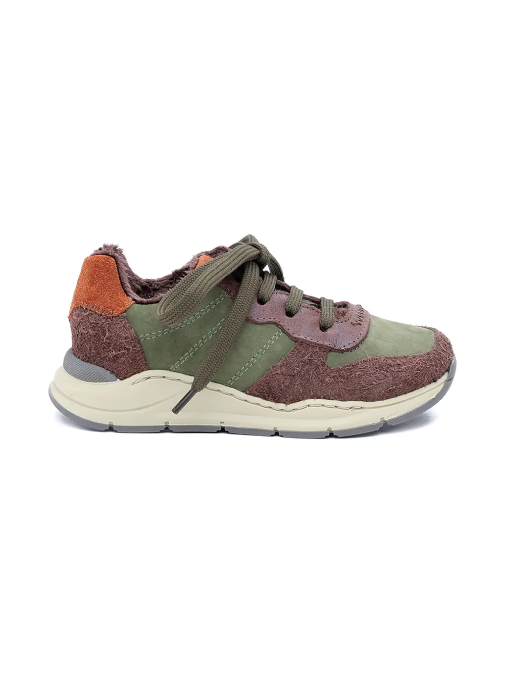 Pèpè Kids' Panelled Lace-up Sneakers In Green