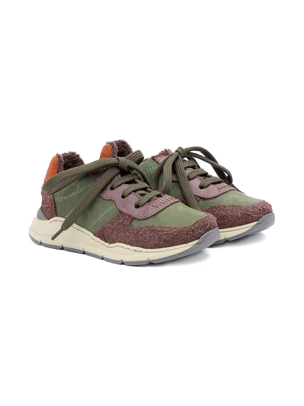 Pèpè Panelled Lace-up Sneakers In Green